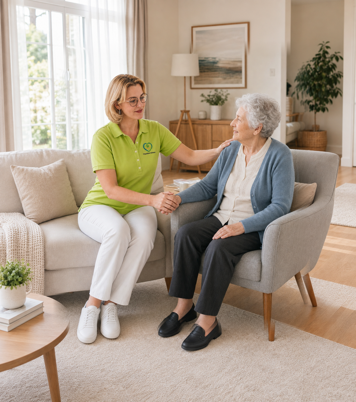 Persönliche häusliche Pflege für eine Seniorin im vertrauten Zuhause